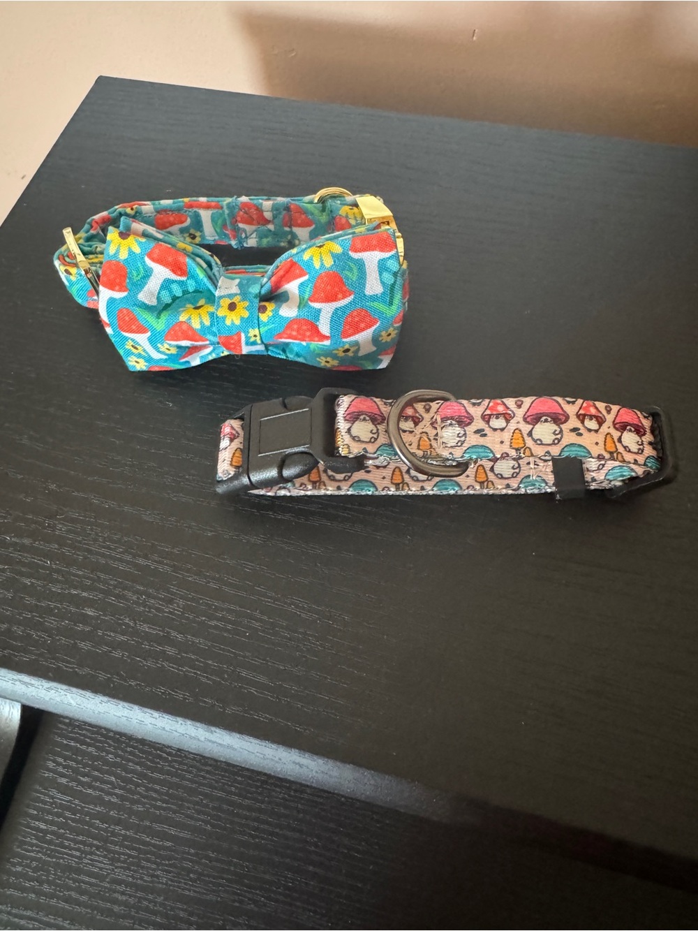 NWOT Set Of 2 Mushroom Pet Collars Adjustable Small